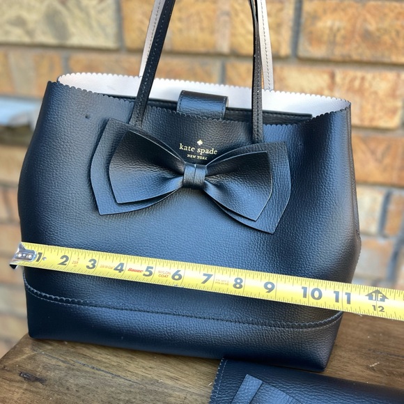 Kate Spade ♠️ Black Leather Handbag and matching wallet - Picture 6 of 14